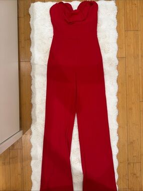 Symphony Red Strapless Sweetheart Jumpsuit